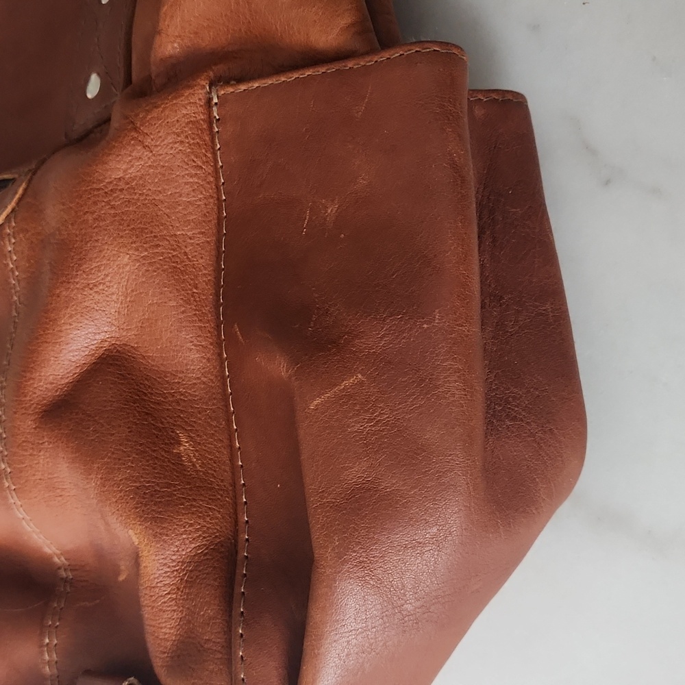 Nena & Co. Brown Leather Bag with Colorful Embroidery - Picture 7 of 12